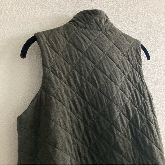 Eileen Fisher Quilted Cotton Fine Jersey Melange Green Vest Fall Winter Minimal - Picture 6 of 10